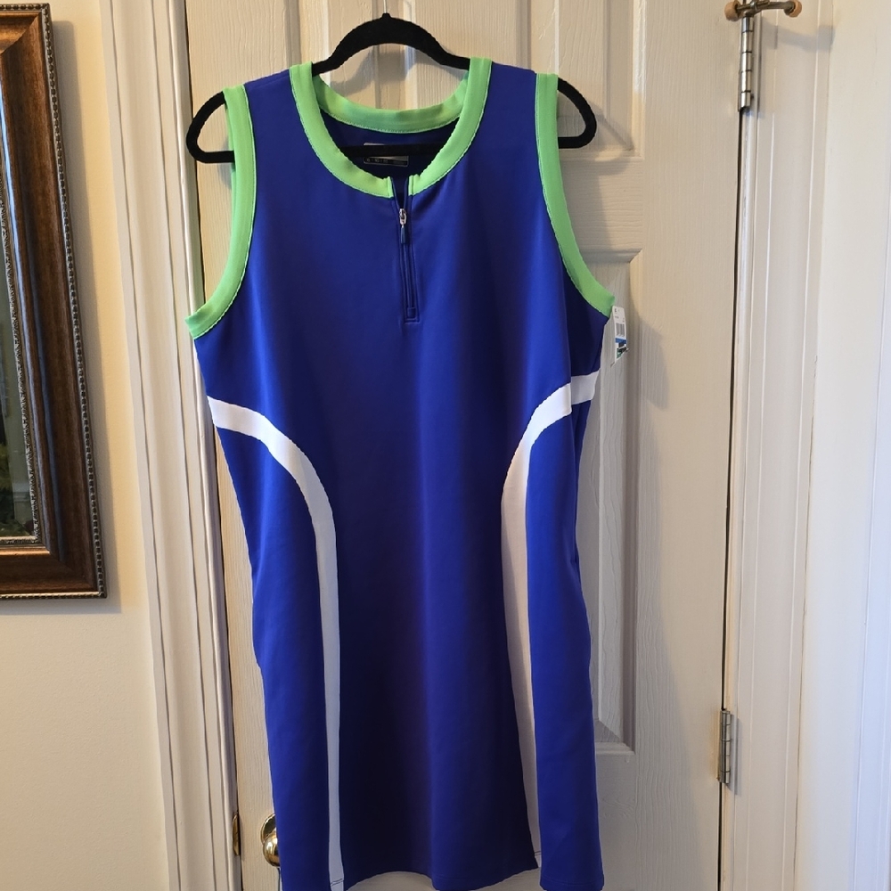 PGA TOUR BRAND WOMEN'S BLUE AND GREEN GOLF DRESS SIZE XL
